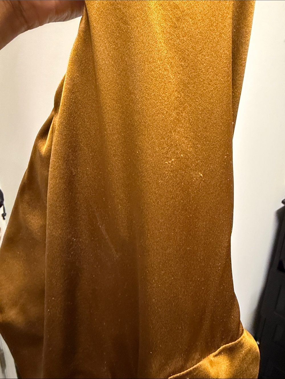 Strapless Gold Silk Evening Gown - Picture 6 of 7